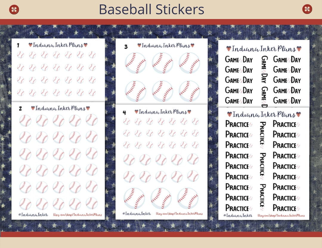 Baseball Icon Planner Stickers, Baseball Game, Baseball Game Day ...