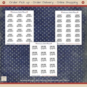 Online Shopping Stickers, Order Delivery, Order Pick Up, Planner Stickers, Decorative Planning, Journaling, Black Script