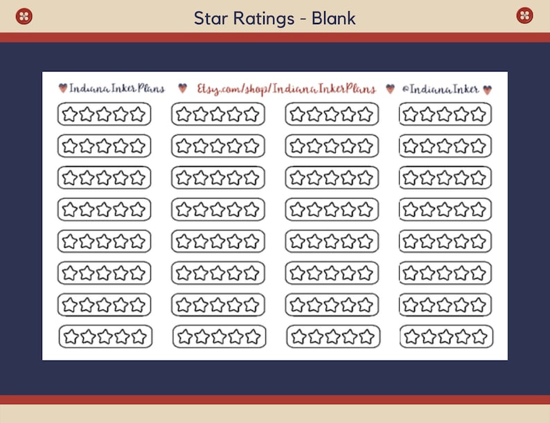 Star Rating Stickers, 5 Star Rating, Blank Star Rating, Planner ...