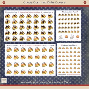 Candy Corn Date Cover Planner Stickers, Weekly and Monthly Date Cover Stickers, Decorative Planning, Scrapbooking, Calendar, Deco, Fall