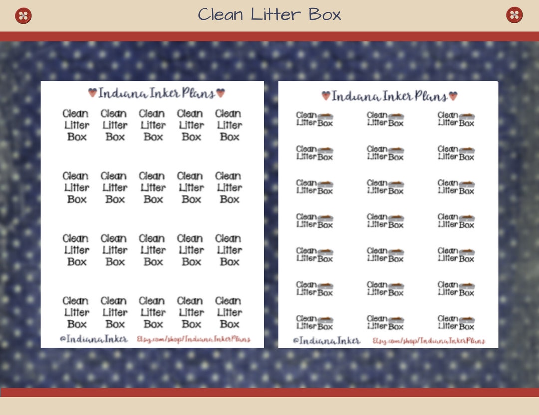 Clean Litter Box Planner Stickers, Kitty Stickers, Pet Stickers, Cat ...