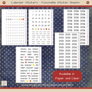 Days of the Week, Months, Dates, Black Script Planner Stickers, Journal, Functional, Calendar Stickers, Punchable Sticker Sheets, 2025, 2026