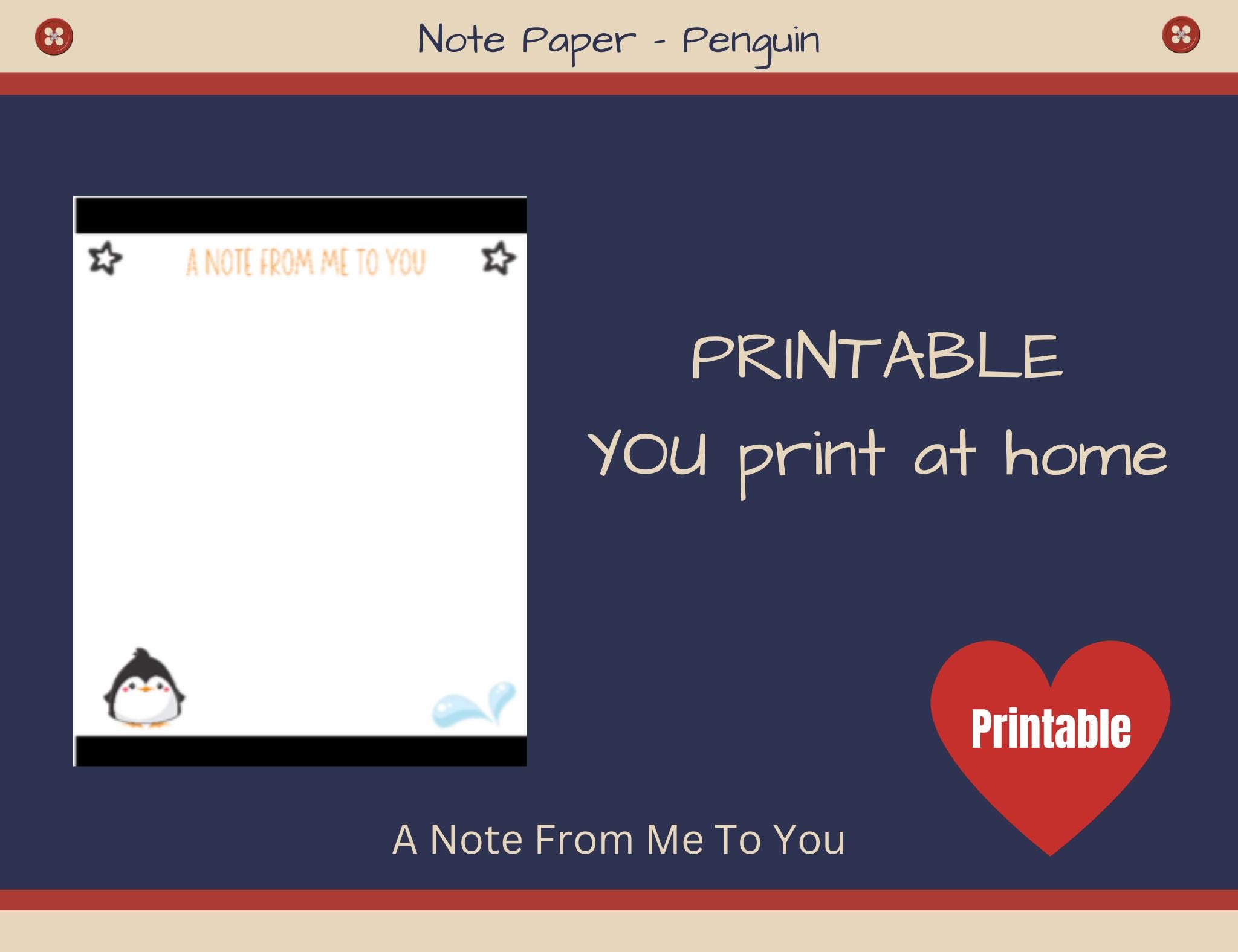 Note Paper, Set 2, Printable, Digital Files, PDF Format, Instant ...