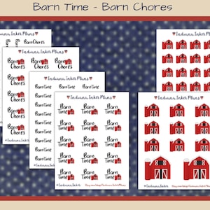 Barn Time Stickers, Barn Chores, Barns, Black Script, Farm Life, Planner Stickers, Decorative Planning, Journaling