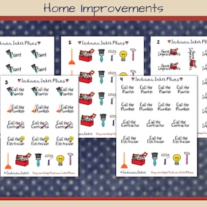 Home Improvement Stickers, Home Maintenance, Plumber, Electrician, Contractor, Paint, Black Script