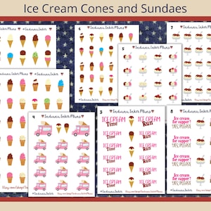 Ice Cream Cone Stickers, Ice Cream Sundae, Ice Cream Trucks