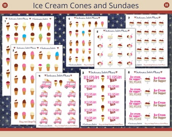 Ice Cream Cone Stickers, Ice Cream Sundae, Ice Cream Trucks