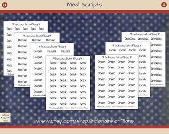 BREAKFAST / LUNCH / DINNER Combo Script Planner Stickers Multiple Fonts ...