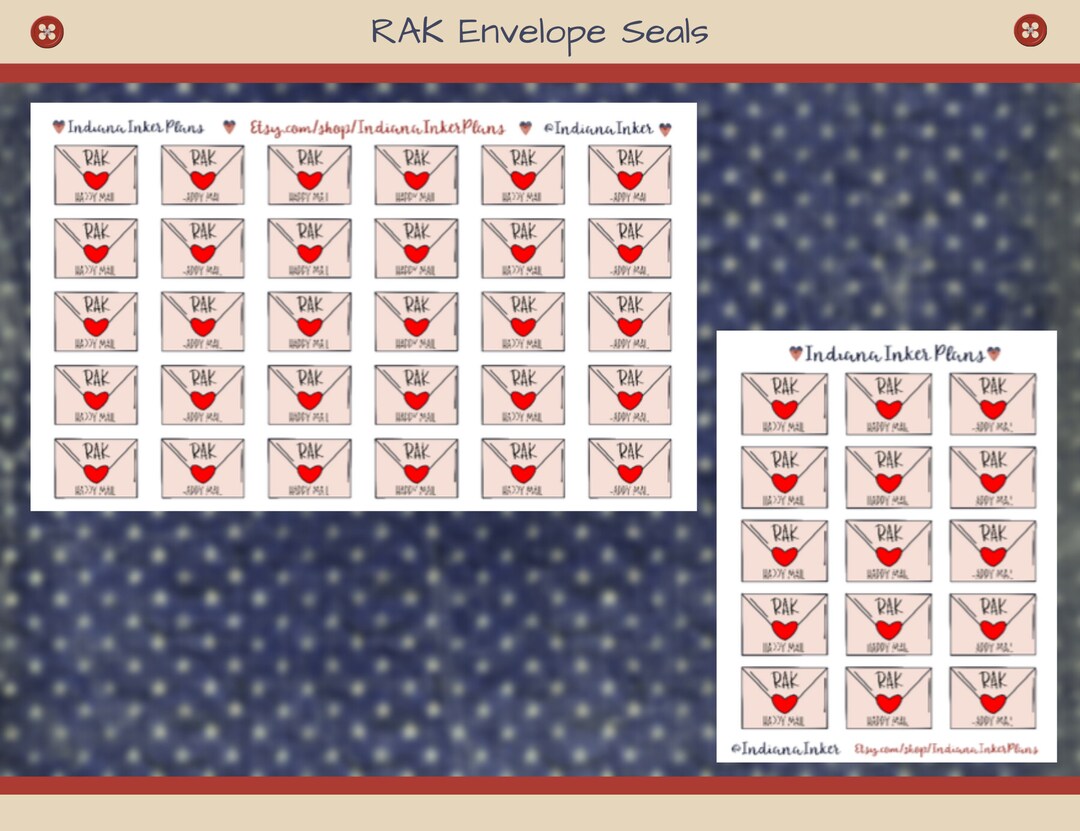 RAK Envelope Seals, Gift Bag Seals, Random Acts of Kindness - Etsy