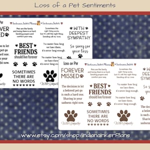 Loss of Pet Quote Stickers, Black, Colorful, Greeting Cards, Paper, Clear Matte, Sentiments