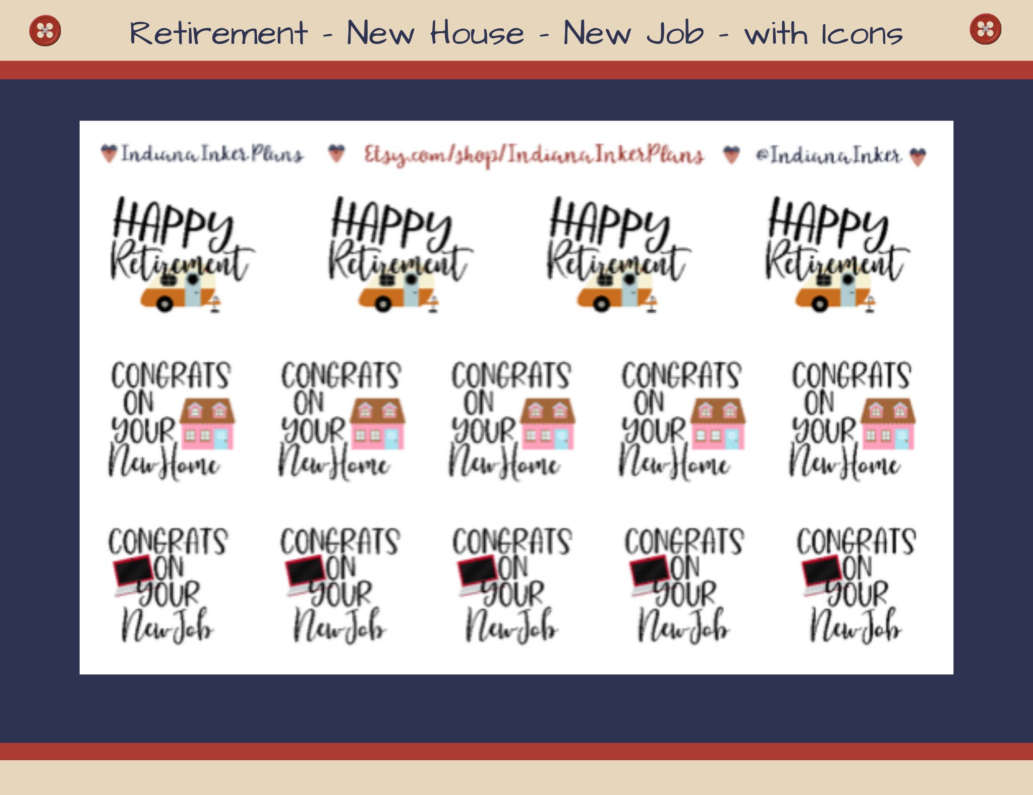 Happy Retirement Stickers Congrats on Your New Home Congrats Etsy