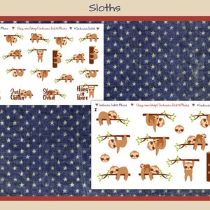 Sloth Stickers, Decorative Planning, Planning Stickers, Scrapbooking