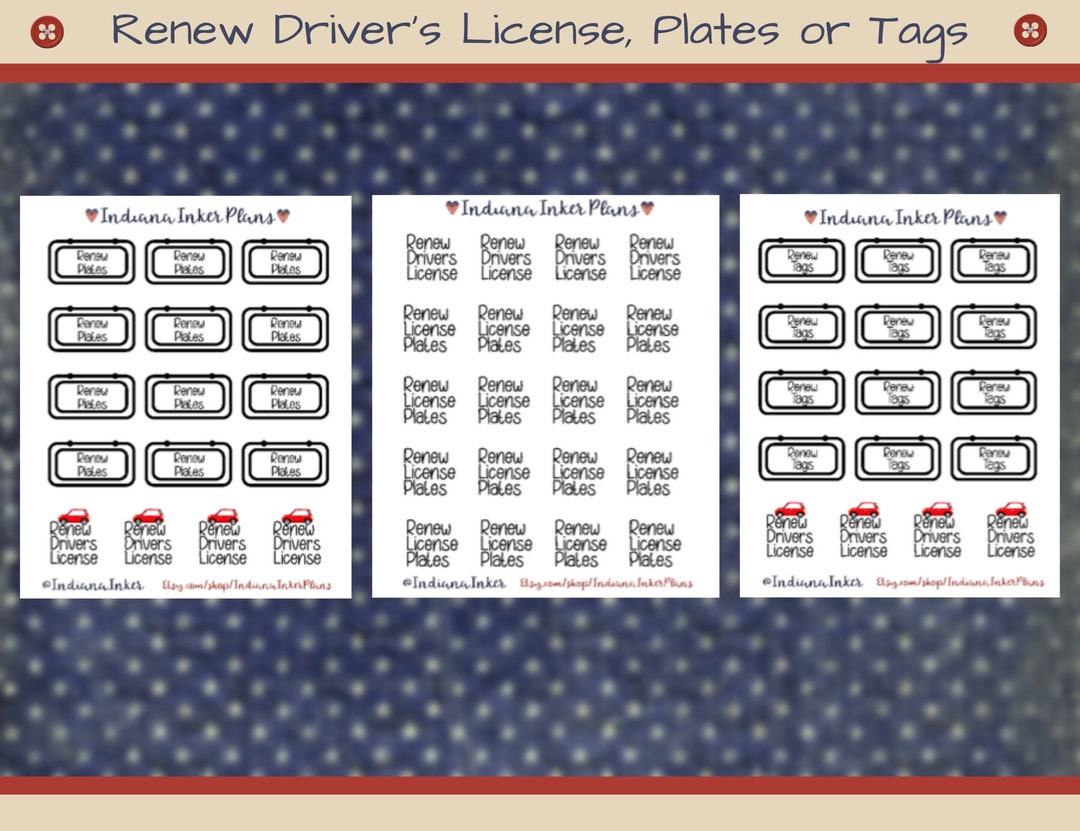 Renew Drivers License, Renew Plates, Renew Tags, Vehicle Stickers