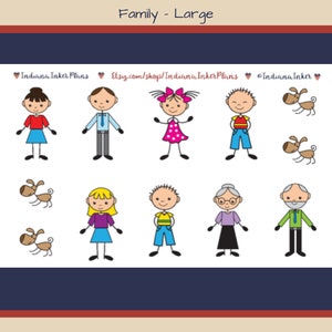 Stick Figure Family Stickers, Planner Stickers, Journaling ...