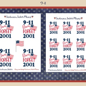 9-11 Stickers, Day of Remembrance, Patriot Day, Never Forget