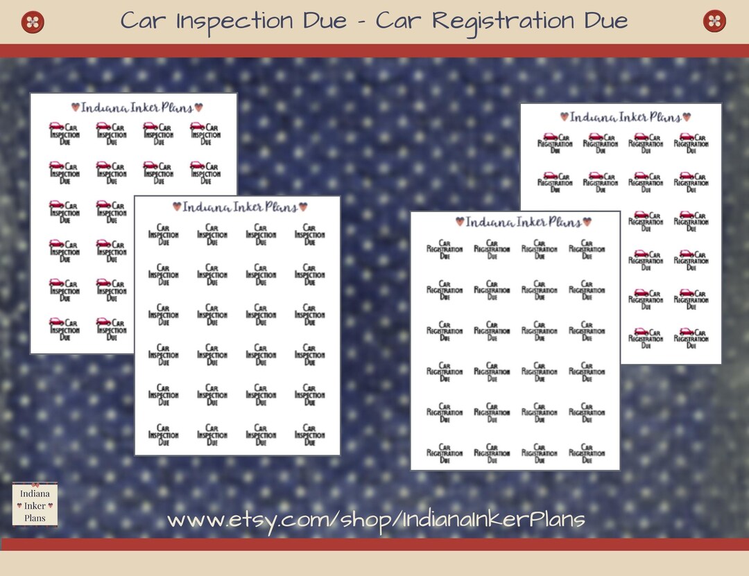 Car Registration Due Stickers, Car Inspection, Decorative Planning ...