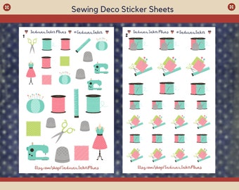 Sewing Deco Stickers, Planner Stickers, Decorative Planning, Journaling
