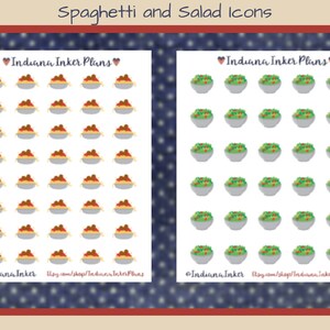 Spaghetti Icon Stickers, Salad