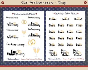 Our Anniversary Stickers, Ring Resized, Clean Ring, Have Prongs Checked, Planner Stickers, Decorative Planning, Journaling