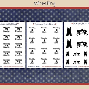 Wrestling Stickers, Practice, Match, Deco, Planner Stickers, Sports Stickers, Scrapbooking, Journaling