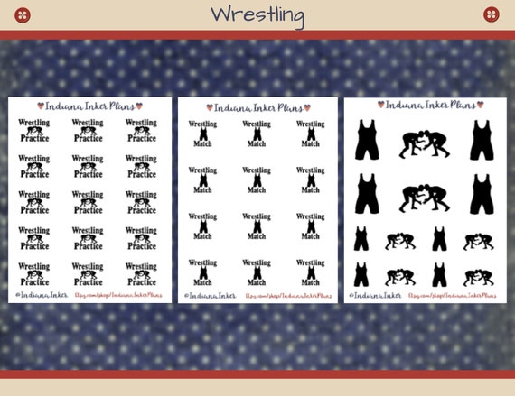 Wrestling Stickers Practice Match Deco Planner Stickers 