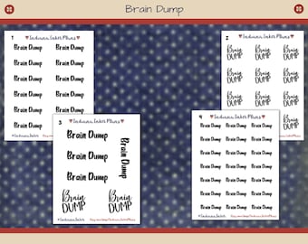 Brain Dump Stickers, Scrapbooking, Planner Stickers, Script Stickers, Self Care