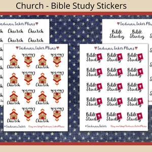 Church Planner Stickers, Bible Study, Black Script, Decorative Planning, Journaling