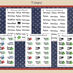Taxes Stickers, Planner Stickers, Journaling, Decorative Planning, Scrapbooking, File Taxes, Work On Taxes, Received Refund, Pay Taxes