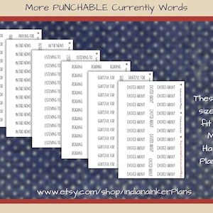Currently Page Script Stickers, Punchable, Decorative Planning, Journaling, Black Script, Listing 2