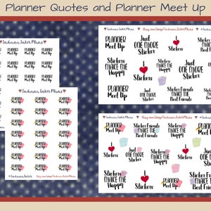 Sticker Quotes Planner Stickers, Black Quote Stickers, Planner Meet Up, Journaling, Scrapbooking, Decorative Planning
