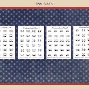 Cute Eyes Icon Stickers, Planner Stickers, Decorative Planning, Journaling, Scrapbooking