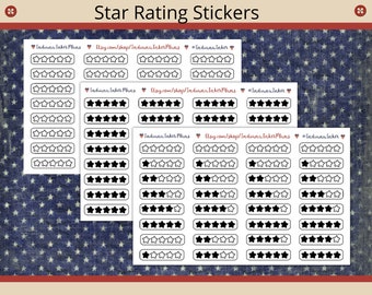 Star Rating Stickers, 5 Star Rating, Blank Star Rating, Planner Stickers, Reading Trackers, Journaling