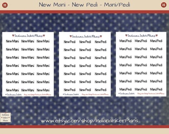 New Mani Script Stickers, New Pedi, Mani/Pedi, Black Script Stickers