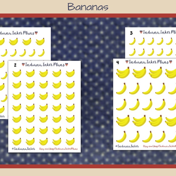 Bananas Stickers, Planner Stickers, Decorative Planning, Journaling, Meal Planning, Fruit, Snacks