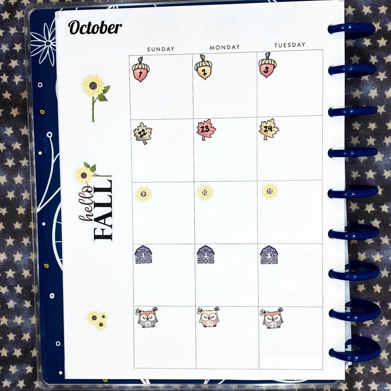Stickers, Labels &amp; Tags Planning Stickers Barn Date Covers Sunflower ...