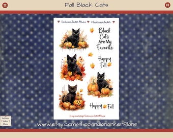 Fall Black Cats Stickers