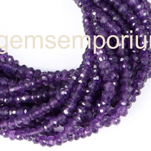 Amethyst Faceted Rondelle Beads, Amethyst Faceted Beads, Amethyst Rondelle Beads, Amethyst Beads, Amethyst