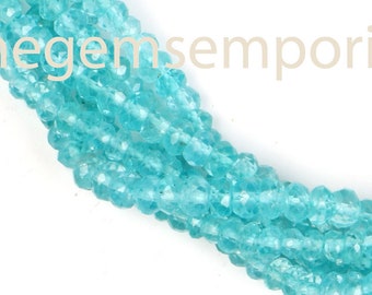Apatite Rondelle Gemstone Beads, 3.5-4mm Indian Cut Gems Beads,  Apatite faceted Gemstone Beads, AAA Quality,,Gemstone for Jewelry Making