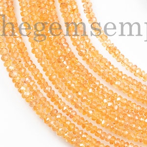2-2.75mm Orange Sapphire Beads, Orange Sapphire Faceted Rondelle Beads, Sapphire Rondelle Beads, Faceted Sapphire Beads, Sapphire Gemstone