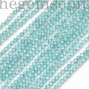 Natural Blue Zircon Faceted Rondelle ,2.25-2.5MM  Blue Zircon Faceted Beads, Blue Zircon Rondelle Beads, Blue Zircon Beads, Wholesale Beads