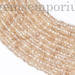 Brown Zircon Faceted Rondelle Beads, 2.75-3mm Brown Zircon Faceted Beads, Brown Zircon Rondelle Beads, Brown Zircon beads, Zircon beads,