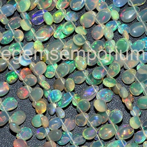 Ethiopian Opal Plain Beads, 3.5x5-4.5x7MM Opal pear beads, Natural Ethiopian Opal Smooth Pear Shape Beads, Opal Beads,Ethiopian Opal Beads
