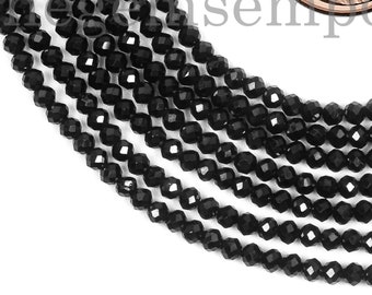 Black Spinel Faceted Round Beads, Black Spinel Faceted Beads, Black Spinel Round Beads, Black Spinel Beads, Black Spinel  ,(2.5-3mm)