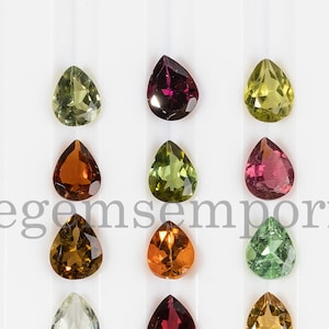 10 stuks veel, AAA kwaliteit toermalijn 4x5mm peer geslepen steen, multi toermalijn losse, gefacetteerde losse edelsteen, toermalijn geslepen steen, losse steen