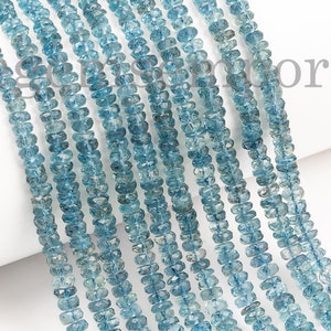 Top Quality Santa Maria Aquamarine Faceted Rondelle, Natural Aquamarine Rondelle Beads, Santa Maria Aquamarine Faceted Beads, Rondelle Beads
