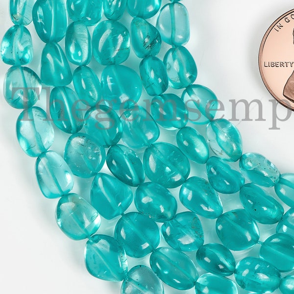 4x5-6x8mm Paraiba Color Apatite Nugget Beads, Smooth Apatite Beads, Fancy Shape Beads, Nugget Gemstone Beads For Jewelry, Paraiba Apatite