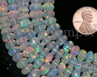 5-8 mm Ópalo etíope Facetado Rondelle Cuentas, Ópalo de fuego Rondelle, Cuentas de ópalo etíope, Cuentas de ópalo welo, Cuentas de joyería