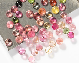 50 stuks, 4mm multi toermalijn losse edelsteen, een kwaliteit toermalijn ronde Cabochon, multi toermalijn cabochon, toermalijn losse cabines