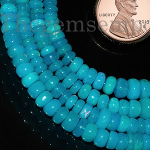 Paraiba Opal Beads, Smooth Rondelle Beads, 3-5mm Opal Gemstone Beads, Paraiba Opal Rondelle, Opal Plain Bead, Opal Rondelle , Opal Jewelry