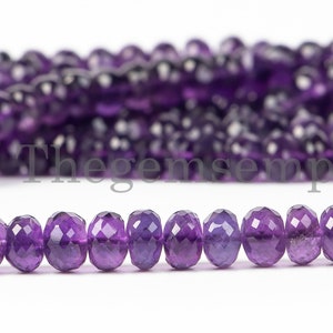 Amethyst Faceted Rondelle Beads, African Amethyst Rondelle Beads ,Amethyst Faceted Beads, Amethyst Beads
